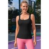 Attraco Women's Ribbed Workout Tank Tops with Built in Bra Athletic Tank Tops Slim Fit Yoga Tops - 2 of 4