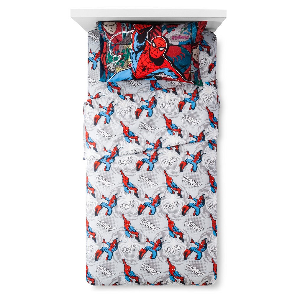 UPC 032281229412 product image for Spiderman Jump Kick Sheet Set (10X9X2) Blue - Spiderman, Cloud | upcitemdb.com