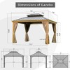 PAGED 10'X12' Hardtop Outdoor Canopies and Gazebos with Galvanized Steel Double Canopy for Patios Deck Backyard, Curtains and Netting, Brown - 2 of 4