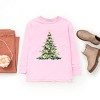 Watercolor Christmas Tree Sparkle - Toddler Long Sleeve Graphic Tee and Youth Long Sleeve Graphic T-Shirt - 3 of 4