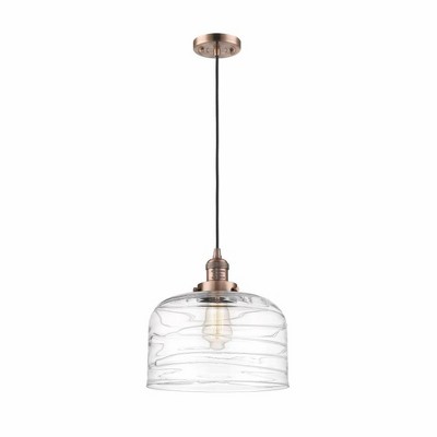 Bell - 1 Light Cord Hung Mini Pendant In Industrial Style-8 Inches Tall and 12 Inches Wide