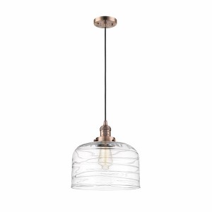 Bell - 1 Light Cord Hung Mini Pendant In Industrial Style-8 Inches Tall and 12 Inches Wide - 1 of 1