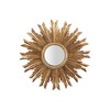 35.5" Round Wood Sunburst Wall Mirror Gold Finish - Storied Home - image 2 of 4