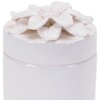 HomeRoots Set of Three White Ceramic Flowers Decorative Keepsake Boxes - 4 of 4