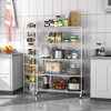 Dolonm Heavy Duty Adjustable Storage Rack Metal Shelf Wire Shelving Unit with Wheels & Shelf Liners - 3 of 4