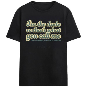 The Big Lebowski Duderino Adult Black Crew Neck Short Sleeve T-shirt - 1 of 3