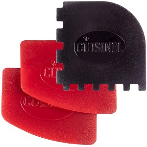 Cuisinel Pan Scraper Tool Set - 3-Pack Durable Plastic Cleaners for Cast Iron Pans, Skillets, Pots, Grills - Flexible, Nonstick Safe, Easy Cleaning - 1 of 4