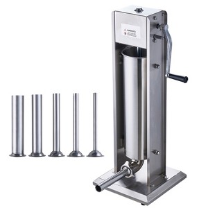 VEVOR Manual Sausage Stuffer, 7 L / 15 LBS Vertical Sausage Machine, Dual-Speed Meat Stuffer, Made of Food-Grade 304 Stainless Steel, Silver - 1 of 4