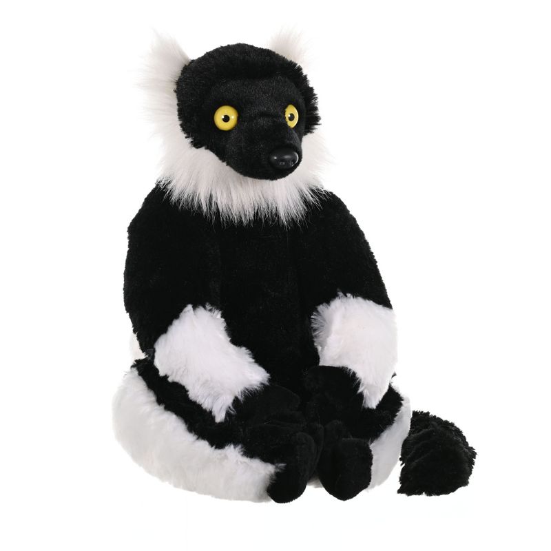 Wild Republic Cuddlekins Black & White Ruffed Lemur Stuffed Animal, 12 Inches, 1 of 6