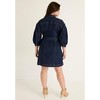 June + Vie by Roaman's Women's Plus Size Denim Shirtdress - 3 of 4