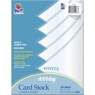 Pacon White Card Stock 8.5x11 40 Sheets