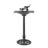 VisioGear Bird Baths, 34'' Bird Bath Outdoor Decor with Base, Outdoor Bird Baths with Large Space, Green, 18"*18"*34.25" - 4 of 4