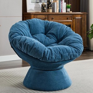 Maggift Patio Accent Chairs, Oversized Swivel Decorative Chair for Living Room, Bedroom, Blue, 37"*33.07"*31.5" - 1 of 4