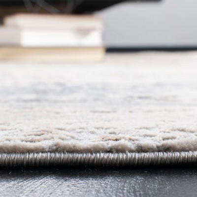 Invista 6'7" Square Gray and Cream Abstract Area Rug