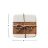 Storied Home Marble & Acacia Wood Coasters, White & Natural, Set of 4 - 2 of 4