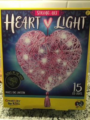 Just My Style Light-Up String Art, Makes Large Light-Up Heart Lantern, 20  Multi-Colored LED Bulbs, Crafts for Girls and Boys Ages 8-12, DIY Arts and