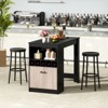 Tangkula 48" Bar Table w/ Storage Cabinet & Wine Rack Adjustable Shelf Wine Rack - 4 of 4