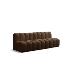 Meridian Furniture,Arc Brown Velvet Modular Sofa - 1 of 4