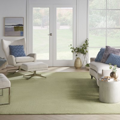 Handmade Green Synthetic Rectangular 10' x 14' Rug