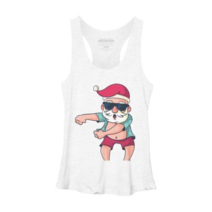Women's Design By Humans Funny Christmas Flossing Santa By rasok Racerback Tank Top - 1 of 3