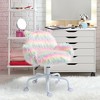 HOMCOM Fluffy Unicorn Office Chair with Mid-Back and Armrest Support, 5 Star Swivel Wheel White Base, Rainbow - 2 of 4