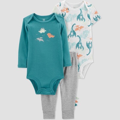 Image of Carter's Just One You® Baby Boys' Dino Top & Bottom Set - Teal Newborn