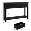 Farmhouse Entryway Table,43 Inch Wood Console Table with 2 Drawers,2 Tier Sofa Table with Storage for Living Room, Foyer, Entryway - 3 of 4