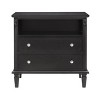 Grungis Nightstand with 2 Drawers and Charging Station,Farmhouse Fluted Pilasters Design End Table with USB Ports and Outlets for Bedroom,Black - 4 of 4