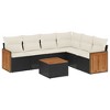 vidaXL 7 Piece Patio Sofa Set with Cushions Black Poly Rattan - Black and Cream With Table - 2 of 4