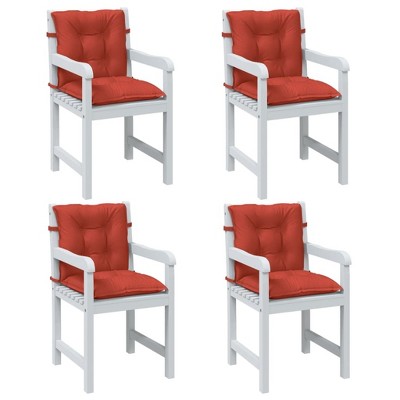 vidaXL Lowback Chair Cushions 4 pcs Melange Red 39.4"x19.7"x2.8" Fabric