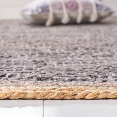 Cape Cod Light Grey and Natural Wool Cotton Area Rug 4' x 6'