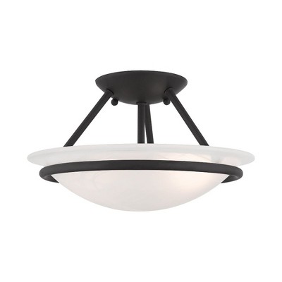 Livex Lighting Newburgh 2 - Light Semi-Flush Mount in  Black