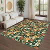 Washable Area Rug, Modern Floral Ultra-Thin Non Slip Soft Carpet for Living Room, Dining Room, or Kids Bedroom - 3 of 4