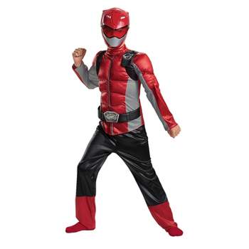 Disguise Boys' Red Ranger Beast Morphers Classic Muscle Costume - Size 4-6 - Red