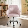 Lyngins Modern Velvet Upholstered Home Office Desk Chair,Adjustable Swivel Accent Chair for Office,Study,Vanity Room - 3 of 4