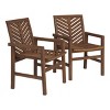 Modern Chevron Design Wood Patio Chairs,Outdoor Recliner Chairs,Sun Loungers,Garden Loungers Set Of 2 -Cuddlewood - 3 of 4