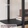 5-Tier Bookshelf with Storage Cabinet & Rattan Doors, 71.1" Industrial Bookcase with Metal Frame, Open Display Shelves for Home Office, Natural - 3 of 4