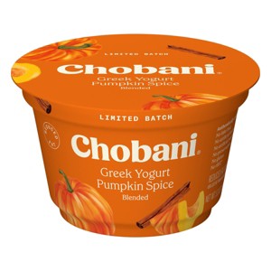 Chobani Pumpkin Low Fat Blended Greek Yogurt - 5.3oz - 1 of 4
