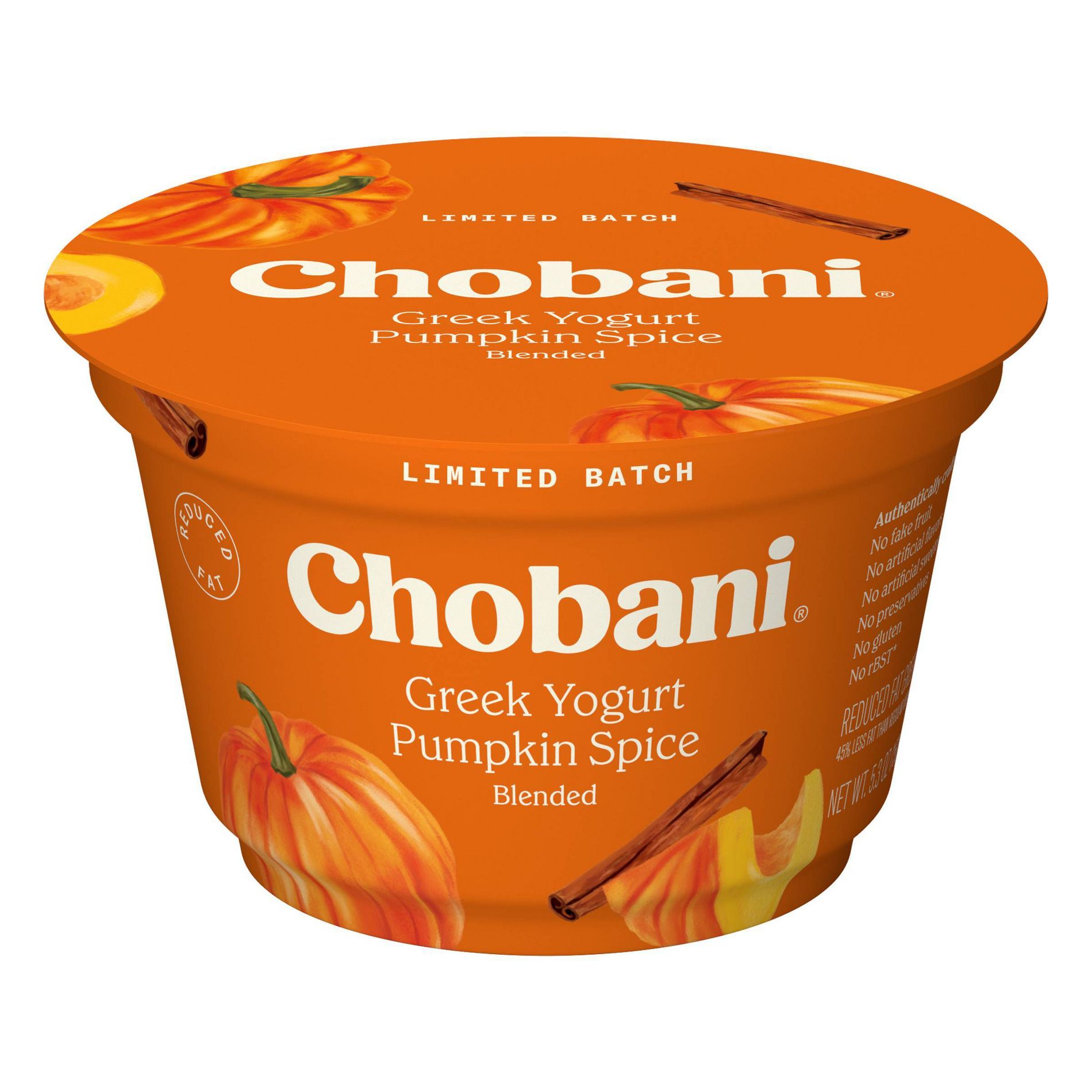 Chobani Pumpkin Low Fat Blended Greek Yogurt - 5.3oz