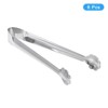 Unique Bargains Stainless Steel Ice Serving Tongs 4.5 Inch Silver 6 Pcs - 3 of 4