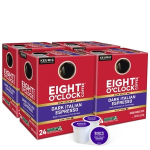 Eight O'Clock 4 Pack/24ct Each Italian Dark Roast Keurig K-Cup Coffee Pods - 1 of 4