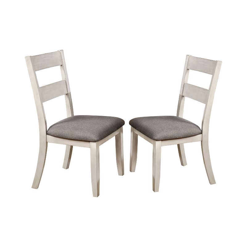 2pc Acker Slat Back Side Chairs White/Gray - HOMES: Inside + Out, 1 of 6