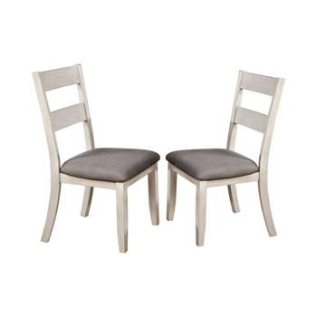 2pc Acker Slat Back Side Chairs White/Gray - HOMES: Inside + Out