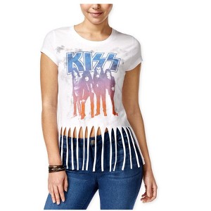 Hybrid Womens KISS Fringe Graphic T-Shirt, White, Small - 1 of 1