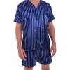 ADR Mens Satin Pajamas, Short V-Neck Pj Set - 3 of 3