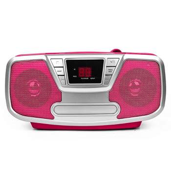 Bluetooth Portable CD Boombox with AM/FM Radio, Pink