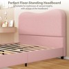 Kids Velvet Bed Frame with Boucle Headboard, Low-Profile Platform Bed with Rounded Corners and Wood Slats, Noise-Free Easy Assembly - 3 of 4