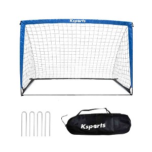 Ksports Soccer Goal Set for Kids Portable Training Equipment with Net, Balls, and Bag for Outdoor Backyard Football, 6 x 4 Feet, Blue - 1 of 4