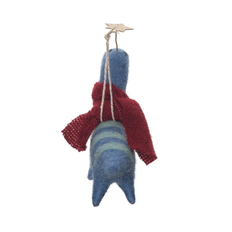 Gallerie II Blue Dinosaur With Scarf Ornament, 3 of 5