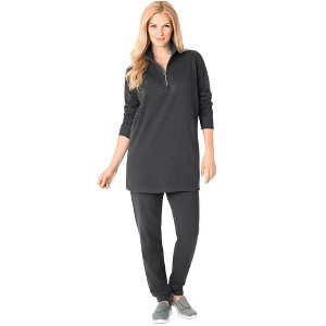 Woman Within 2-Piece Fleece Sweatshirt Set - 1 of 4